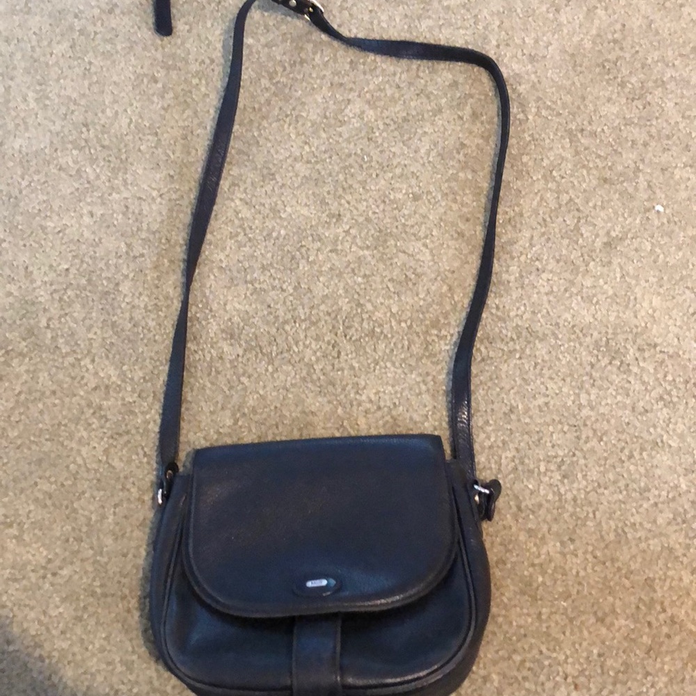 Vintage Bally black leather cross body bag